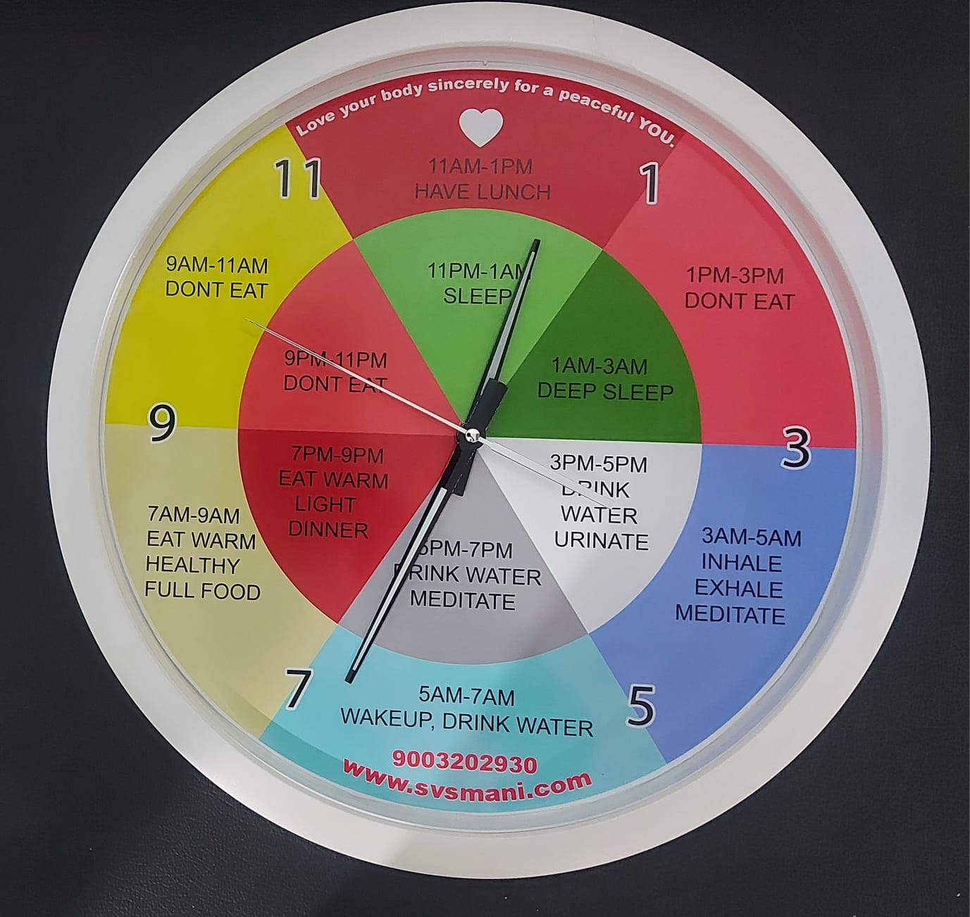 SVS Mani Organ Clock – glass covered wall clock version
